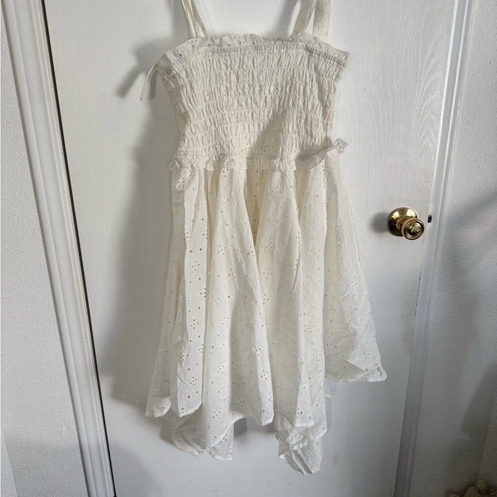 Here’s a polished version of your VENUS Cream Smocked Tie Front Sundress NWT - Picture 4 of 6
